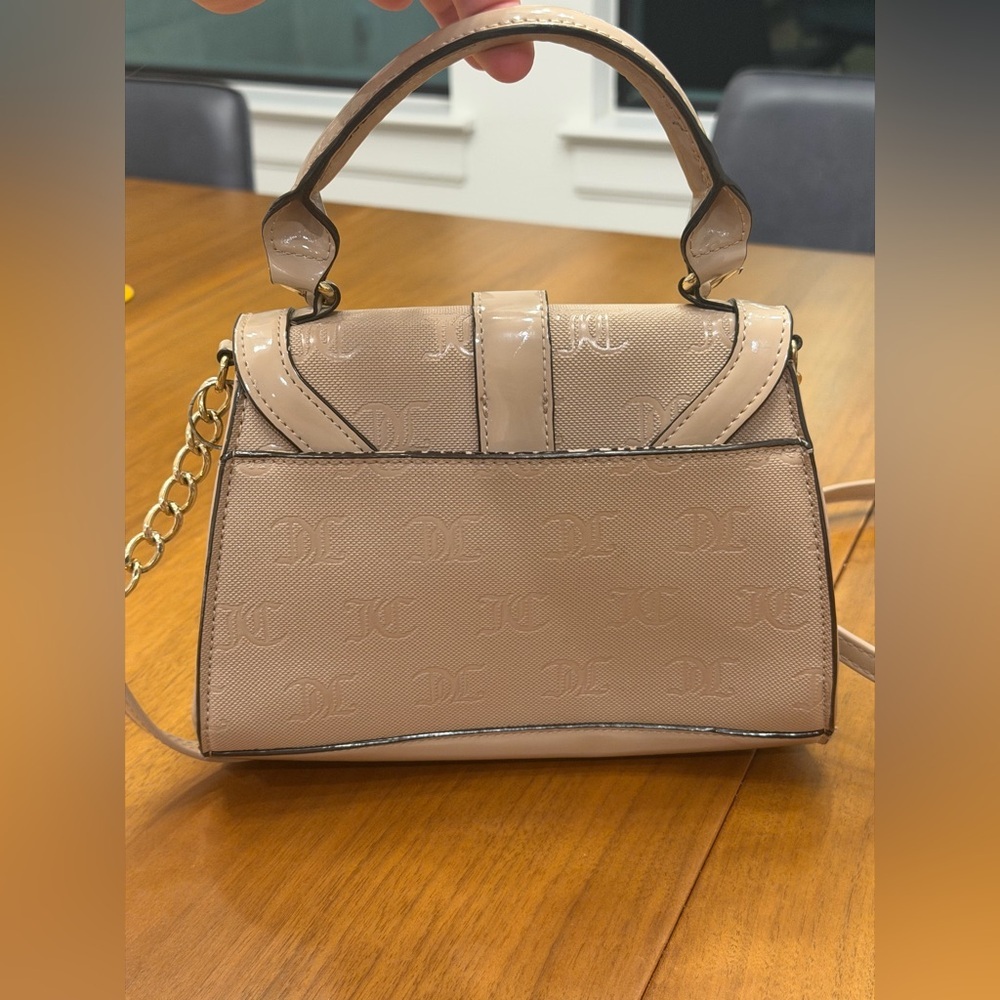 Juicy Couture Cafe Au Lait Monogram Mini Satchel + Crossbody Purse Bag Neutral - Picture 8 of 14